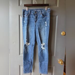 Old Navy Women's Distressed Skinny Jeans - Blue